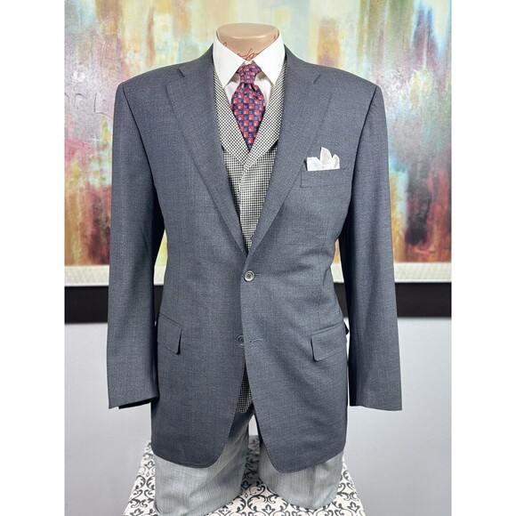Canali 1934 Mens Gray Fresco Stretch Wool Blazer 42R MSRP $1645 Slim Fit